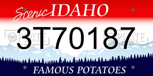 3T70187 Idaho License Plate