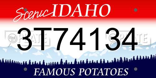 3T74134 Idaho License Plate