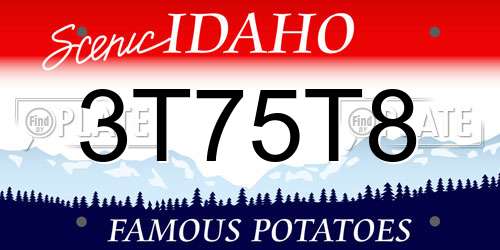 3T75T8 Idaho License Plate