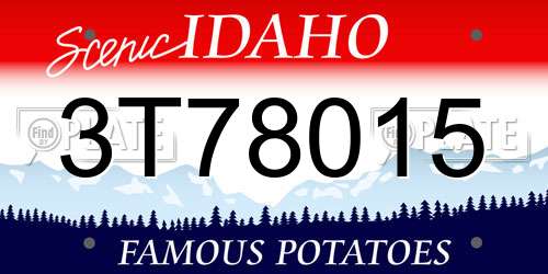 3T78015 Idaho License Plate