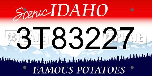 3T83227 Idaho License Plate
