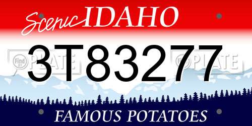 3T83277 Idaho License Plate