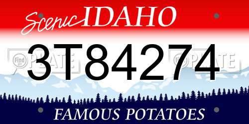 3T84274 Idaho License Plate