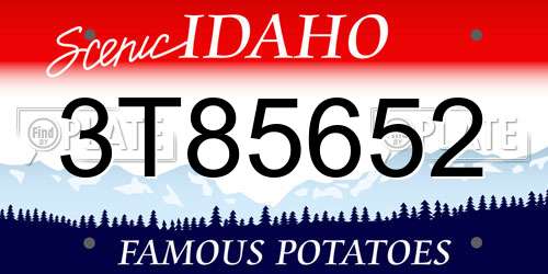 3T85652 Idaho License Plate