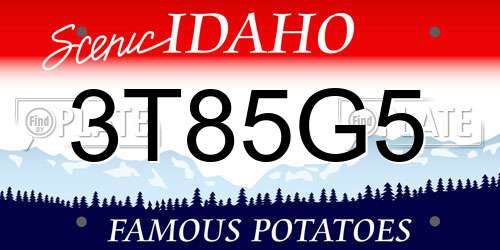 3T85G5 Idaho License Plate