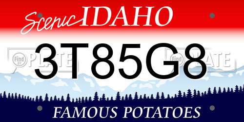 3T85G8 Idaho License Plate