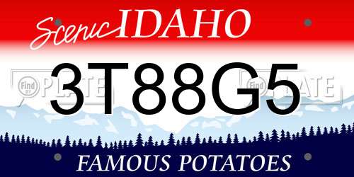 3T88G5 Idaho License Plate