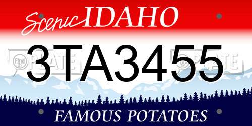 3TA3455 Idaho License Plate