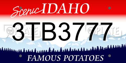 3TB3777 Idaho License Plate