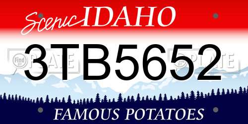 3TB5652 Idaho License Plate