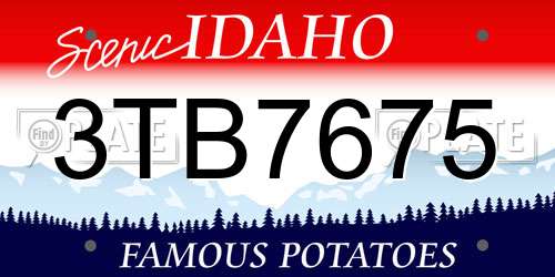 3TB7675 Idaho License Plate