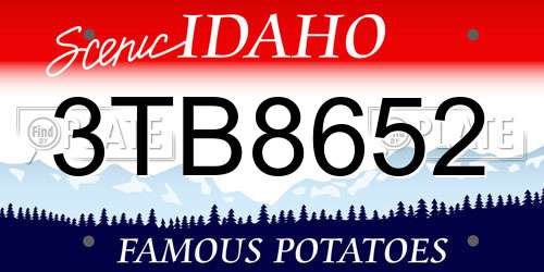 3TB8652 Idaho License Plate