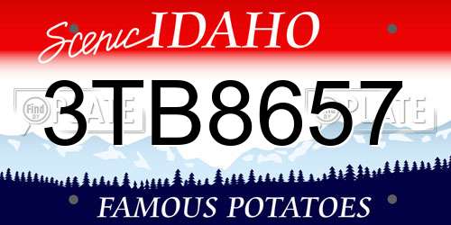 3TB8657 Idaho License Plate