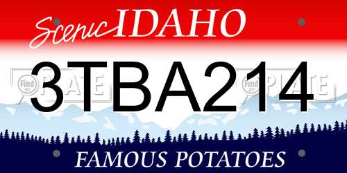3TBA214 Idaho License Plate