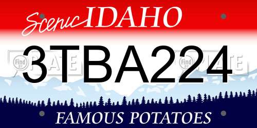 3TBA224 Idaho License Plate