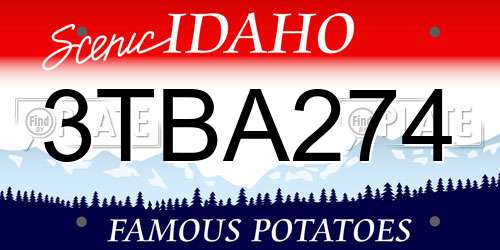 3TBA274 Idaho License Plate