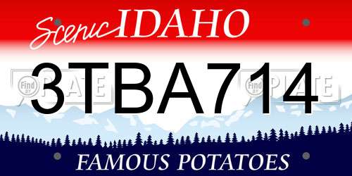 3TBA714 Idaho License Plate