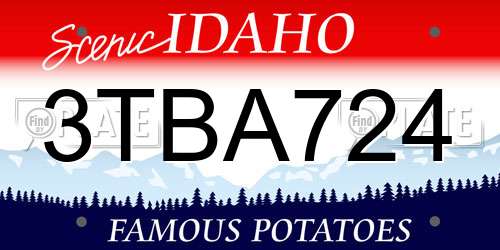 3TBA724 Idaho License Plate