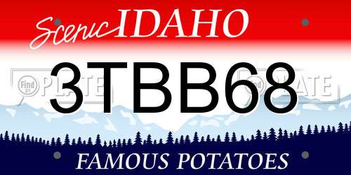 3TBB68 Idaho License Plate