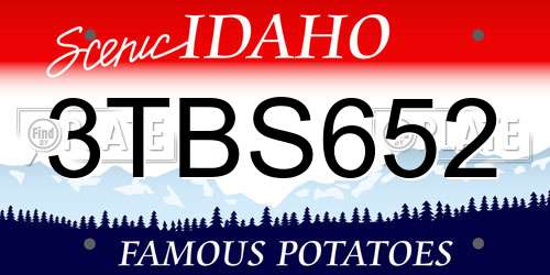 3TBS652 Idaho License Plate
