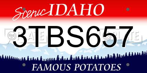 3TBS657 Idaho License Plate