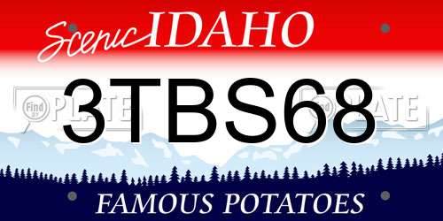 3TBS68 Idaho License Plate