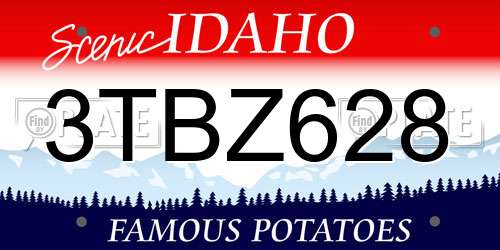 3TBZ628 Idaho License Plate