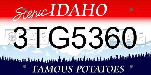 3TG5360 Idaho License Plate
