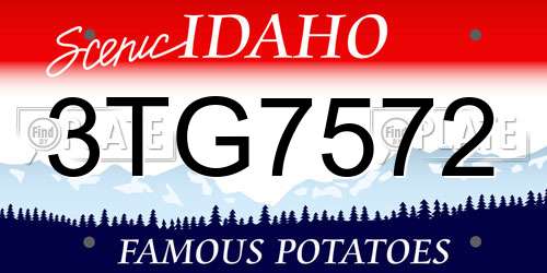 3TG7572 Idaho License Plate