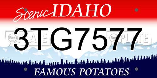 3TG7577 Idaho License Plate