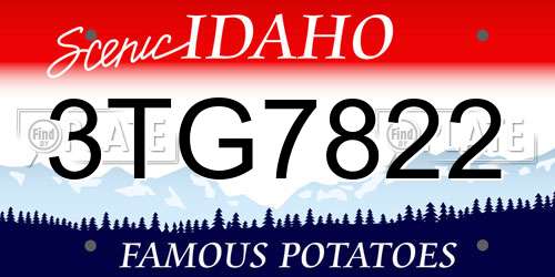 3TG7822 Idaho License Plate