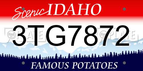 3TG7872 Idaho License Plate