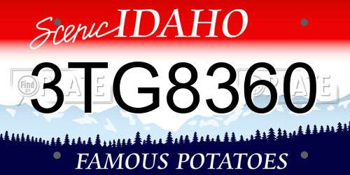 3TG8360 Idaho License Plate