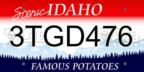3TGD476 Idaho License Plate