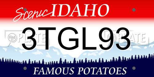 3TGL93 Idaho License Plate
