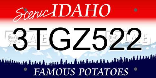 3TGZ522 Idaho License Plate
