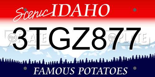 3TGZ877 Idaho License Plate