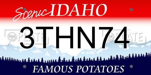 3THN74 Idaho License Plate