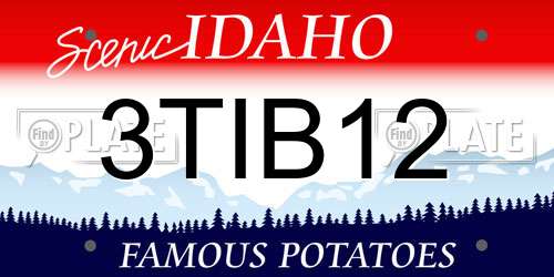 3TIB12 Idaho License Plate