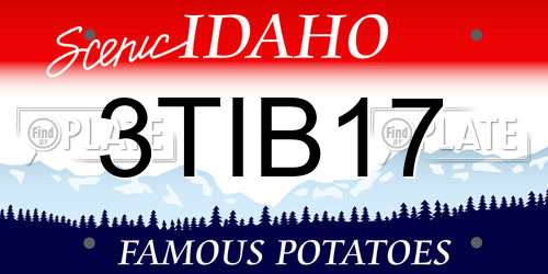 3TIB17 Idaho License Plate
