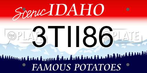 3TII86 Idaho License Plate