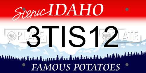 3TIS12 Idaho License Plate