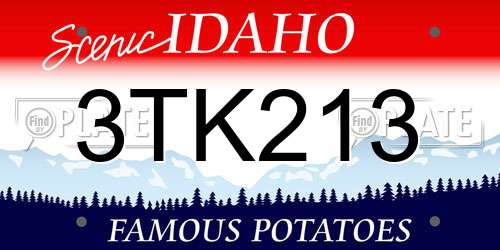 3TK213 Idaho License Plate