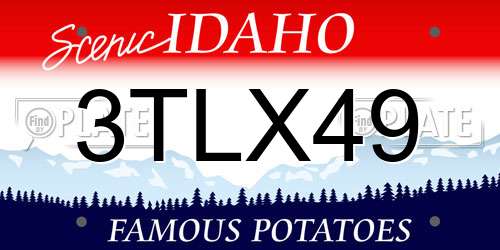 3TLX49 Idaho License Plate