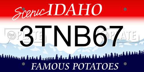 3TNB67 Idaho License Plate