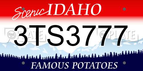 3TS3777 Idaho License Plate