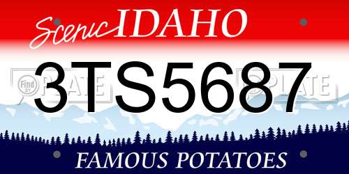 3TS5687 Idaho License Plate