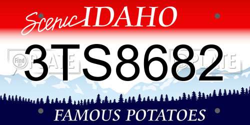 3TS8682 Idaho License Plate