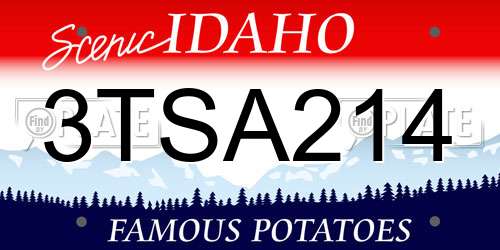 3TSA214 Idaho License Plate