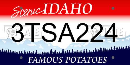 3TSA224 Idaho License Plate